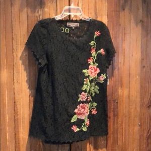 Double D Ranch lace rose blouse